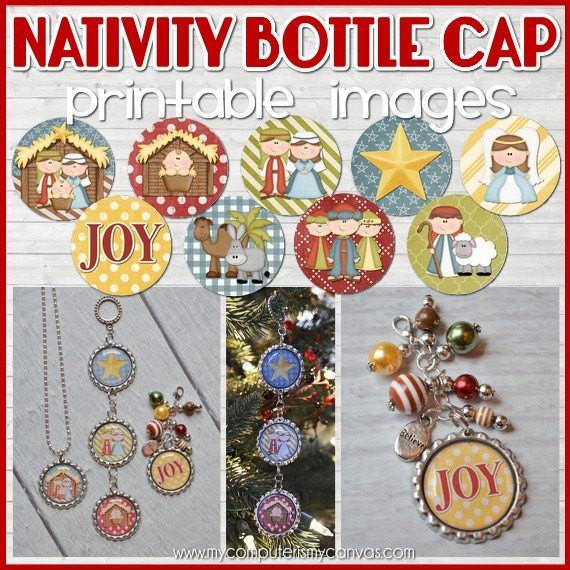 Nativity Bottle Cap Images {Mini-Set} PRINTABLE-My Computer is My Canvas