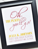 Oh the Places You'll Go {GRAD ART} Personalized Printable-My Computer is My Canvas