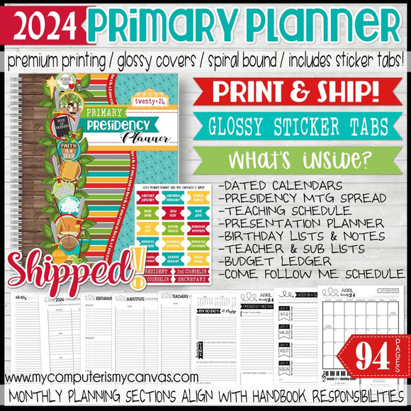 PRINT & SHIP: 2024 Primary PRESIDENCY PLANNER