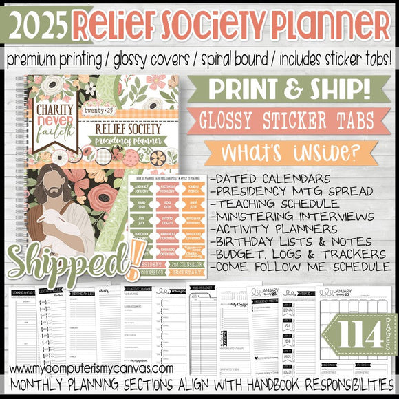 PRINT & SHIP: 2025 Relief Society PRESIDENCY PLANNER