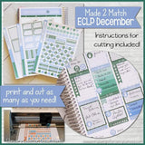 PRINTABLE December Planner Sticker Kit, Made 2 Match Erin Condren Life Planner, ECLP Stickers - Instant Download-My Computer is My Canvas