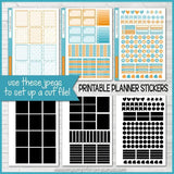 PRINTABLE January Planner Sticker Kit, Made 2 Match Erin Condren Life Planner, ECLP Stickers Teal/Orange - Instant Download-My Computer is My Canvas
