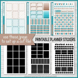 PRINTABLE November Planner Sticker Kit, Made 2 Match Erin Condren Life Planner, ECLP Stickers Teal/Tan - Instant Download-My Computer is My Canvas