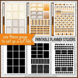 PRINTABLE October Planner Sticker Kit, Made 2 Match Erin Condren Life Planner, ECLP Stickers Brown/Orange - Instant Download-My Computer is My Canvas