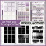 PRINTABLE September Planner Sticker Kit, Made 2 Match Erin Condren Life Planner, ECLP Stickers Purple/Tan - Instant Download-My Computer is My Canvas