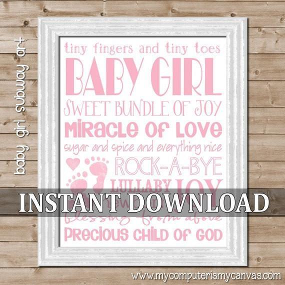 Pink Baby Girl Subway Art PRINTABLE {Clearance}-My Computer is My Canvas