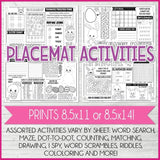 Placemat Activity Sheets {EASTER} PRINTABLE
