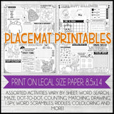 Placemat Activity Sheets {HALLOWEEN} PRINTABLE