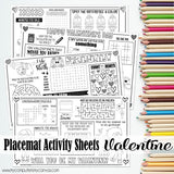 Placemat Activity Sheets {VALENTINE} PRINTABLE
