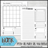 Planner Kit {Blank Inserts ONLY} PRINTABLE-My Computer is My Canvas