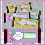 Primary Candy Bar Wrappers {Happy Birthday} PRINTABLE-My Computer is My Canvas