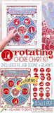 Rotating Job Chart {Red/Blue Floral} PRINTABLE-My Computer is My Canvas
