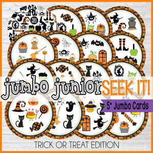 SEEK IT! Jumbo Junior {Trick or Treat} PRINTABLE Match Game (5" Cards)-My Computer is My Canvas