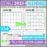 SPECIAL CHECKOUT OFFER: EDITABLE 2023 Monthly Calendars {PORTRAIT & LANDSCAPE} 8.5x11 PRINTABLE