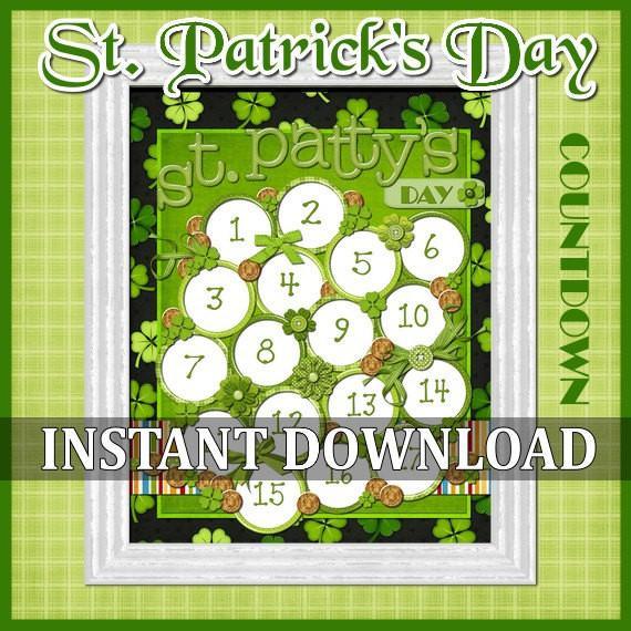 St. Patrick's Day Countdown PRINTABLE {Clearance}-My Computer is My Canvas