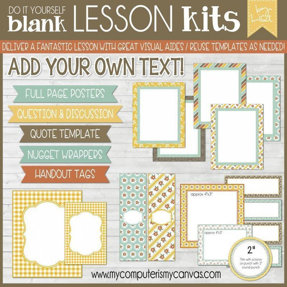 DIY Sunday Lesson Kit #11 {Blank Editable Template} PRINTABLE-My Computer is My Canvas