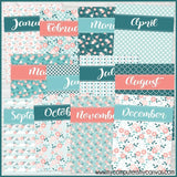 TEAL PETALS Color Pack {Alternate Covers/Accessories for Planners/Journals} PRINTABLE
